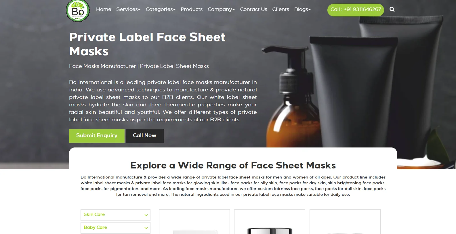 Top 10 Private Label Facial Mask Manufacturers in India